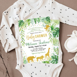 Boy Baby Shower Invitation, Jungle Baby Shower Invitation