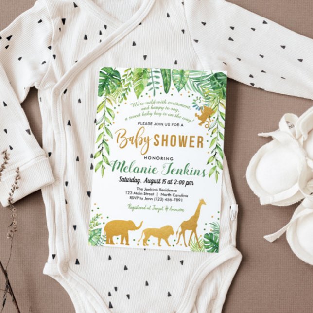 Boy Baby Shower Invitation, Jungle Baby Shower Invitation (Creator Uploaded)