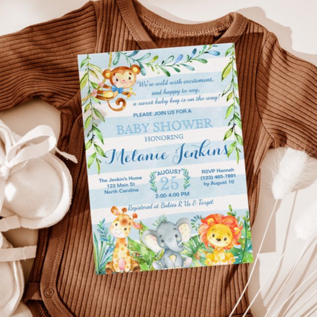 Boy Baby Shower Invitation, Jungle Baby Shower Invitation (Creator Uploaded)