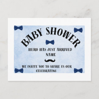 Boy baby shower invitation postcard