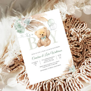 Boy Baby Shower Invitation Teddy Invitation