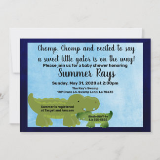 Boy Baby Shower Invite, Alligator Baby shower Announcement