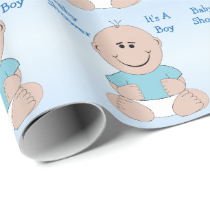 Boy Baby Shower Personalised Wrapping Paper
