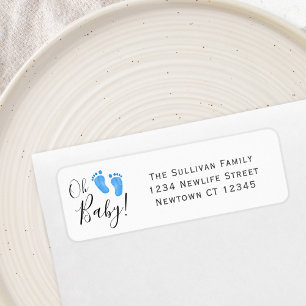 Boy Baby Shower Return Address  Label