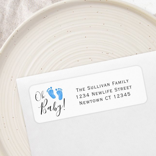 Boy Baby Shower Return Address  Return Address Label (Creator Uploaded)