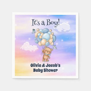 Boy Baby Shower Teddy Bear Napkin
