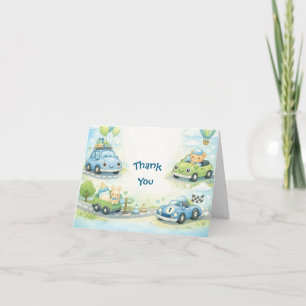 Boy Baby Shower Thank You Card Car Theme