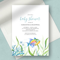 Boy Baby Shower Tropical Watercolor