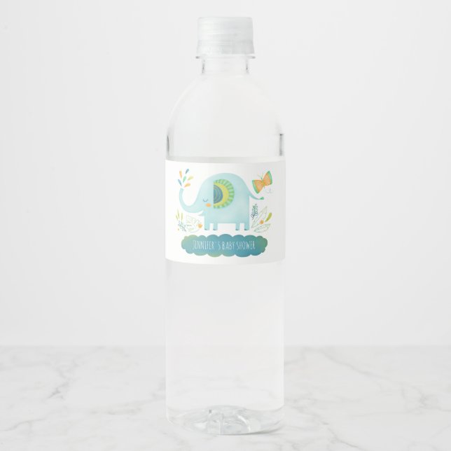 Boy Baby Shower Water Bottle Label (Front)