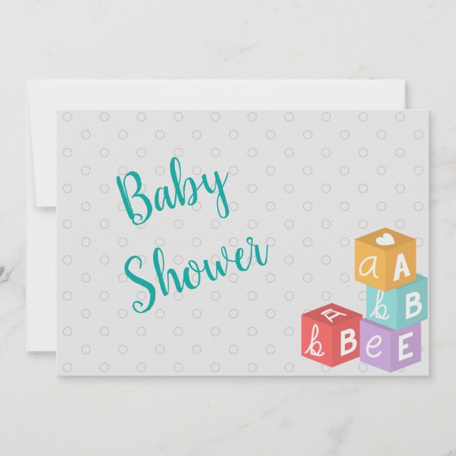 Boy Baby Shower with ABC Blocks Invitation (Front)