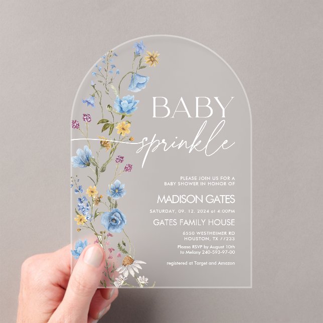 Boy Baby Sprinkle  Acrylic Invitation (Insitu (Handheld))