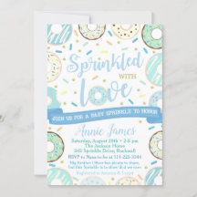 Boy Baby Sprinkle Invitation Doughnut Baby Sprinkl