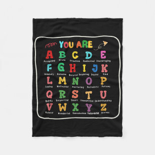 Boy Back To School You Are Letters Alphabet Learn  Fleece Blanket