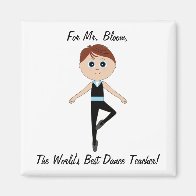 Boy Ballet Dancer: Thank You Dance Teacher Magnet (Front)