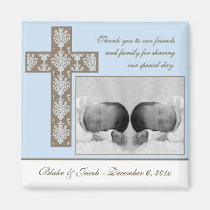 Boy Baptism/Christening Favour - Photo Magnet