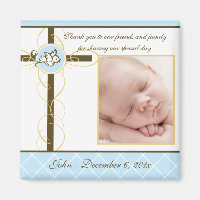 Boy Baptism/Christening Favour - Photo Magnet