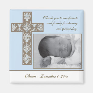 Boy Baptism/Christening Favour - Photo Magnet