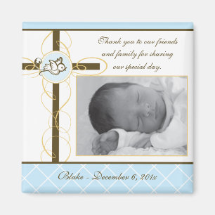 Boy Baptism/Christening Favour - Photo Magnet