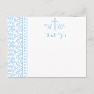 Boy Baptism Flat Thank You Cards