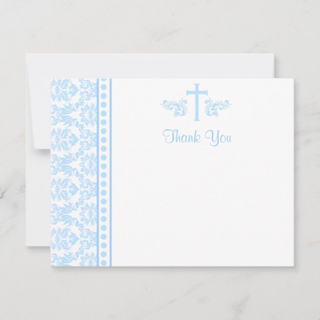 Boy Baptism Flat Thank You Cards (Front)