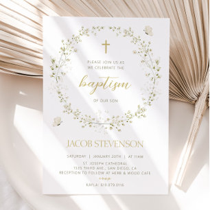 Boy BAPTISM Invitation, First Communion Invitation