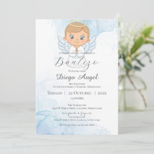 Boy Baptism Invitation in Spanish Boho