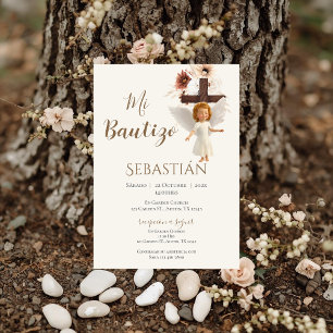 Boy Baptism Invitation in Spanish Boho