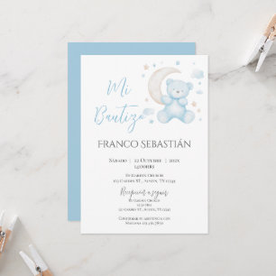 Boy Baptism Invitation in Spanish Boho