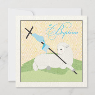 Boy Baptism Invitation - Litte Lamb