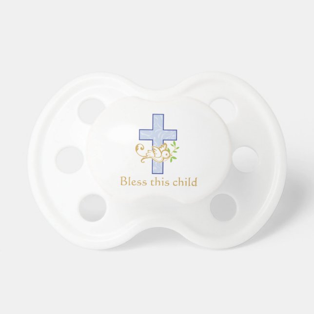 Boy Baptism | Personalised Pacifier (Front)
