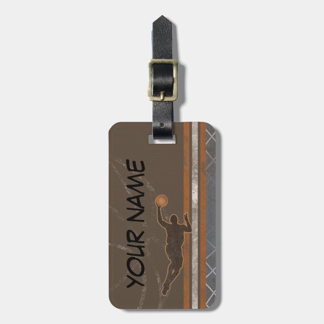 Boy Basketball Bag Tag (Front Vertical)