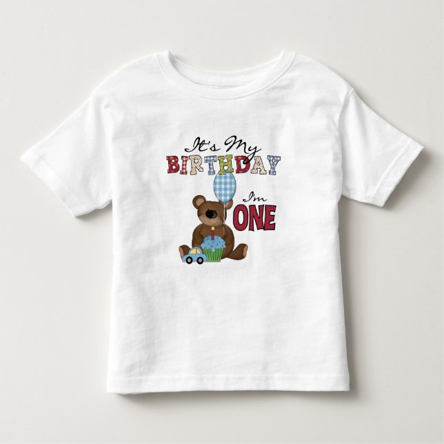 Boy Bear 1st Birthday Tshirts and Gifts (Front)