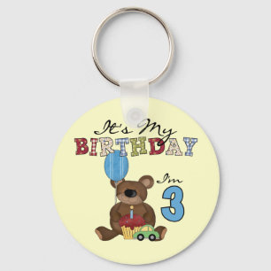 Boy Bear 3rd Birthday Tshirts and Gifts Key Ring