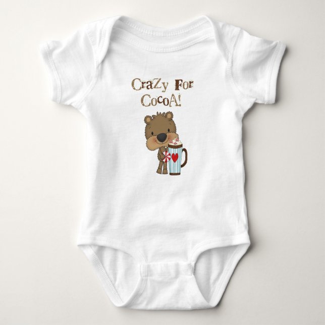 Boy Bear Crazy For Cocoa Holiday Baby Bodysuit (Front)