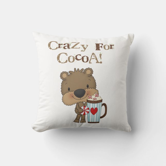 Boy Bear Crazy For Cocoa Holiday Cushion (Front)