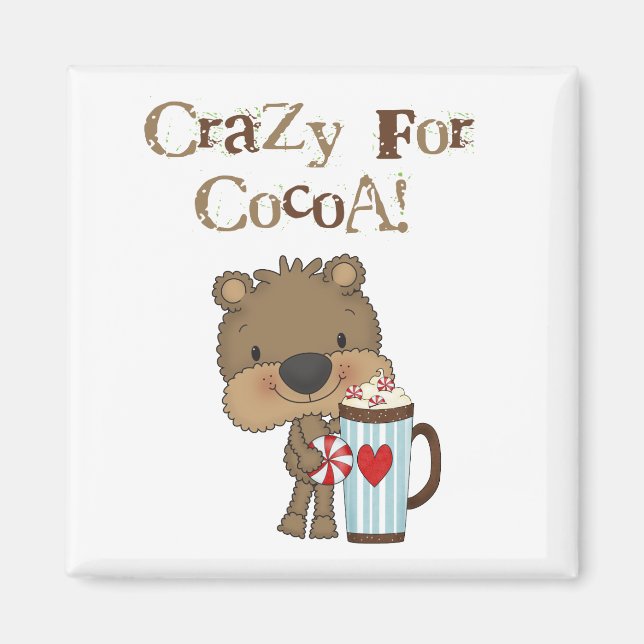 Boy Bear Crazy For Cocoa Holiday Magnet (Front)