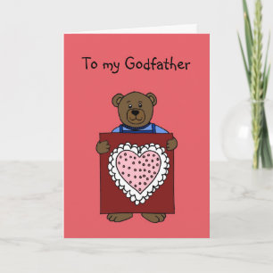 boy bear holding valentine for godfather card