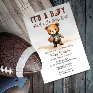 Boy Bearly Wait American Football Baby Shower Acrylic Invitations
