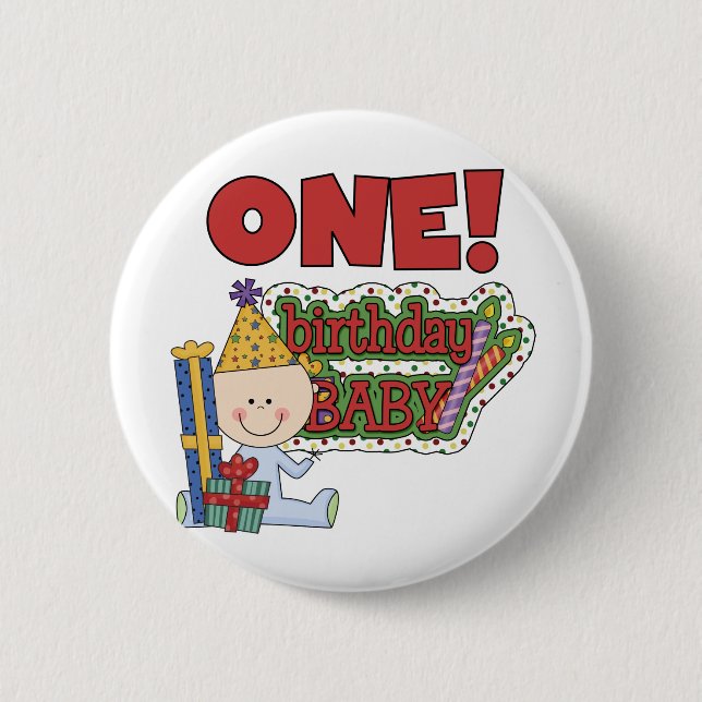 Boy Birthday Baby 1st Birthday Tshirts and Gifts 6 Cm Round Badge (Front)
