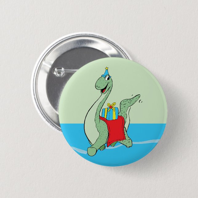 Boy, Birthday Dinosaur 6 Cm Round Badge (Front & Back)