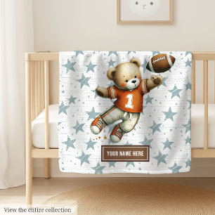Boy Birthday Gift American Football Teddy Blanket