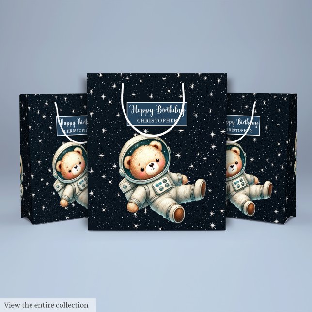 Boy Birthday Gift Bag with Astronaut Teddy Bear (Boy Birthday Gift Bag with Astronaut Teddy Bear)