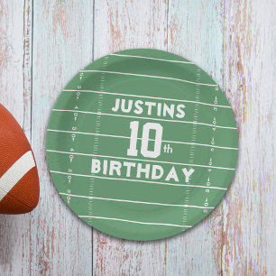 Boy Birthday Party Cute Football Personalised Paper Plate