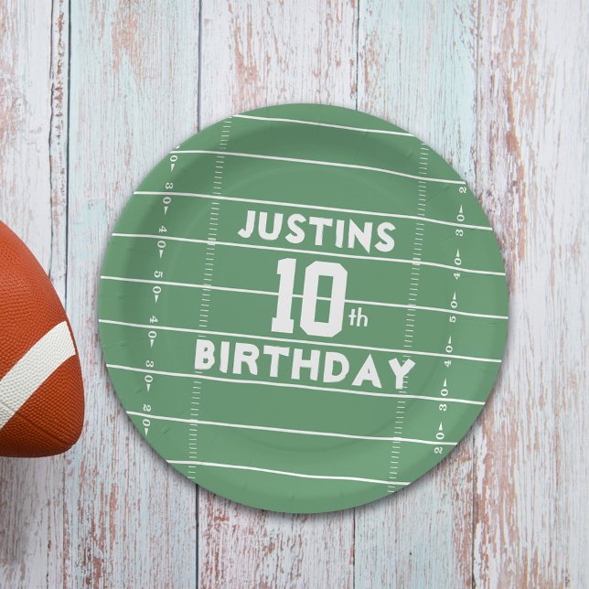 Boy Birthday Party Cute Football Personalised Paper Plate (Creator Uploaded)