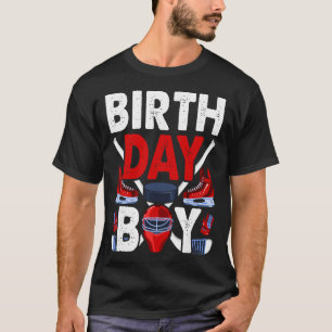 Boy Birthday Party Decorations Hockey Winter Sport T-Shirt