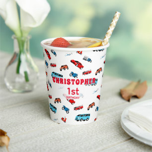 Boy Birthday Party Paper Cups