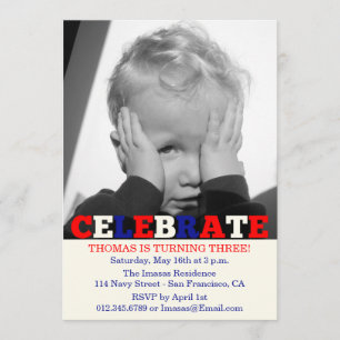Boy Birthday Party Photo Invitations