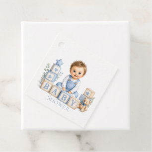 Boy Blocks Baby Shower Thank You Favour Tags