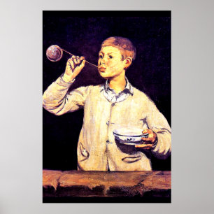 Boy Blowing Bubbles, painting by Edouard Manet Poster