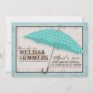 Boy Blue April Showers Baby Shower Invitation